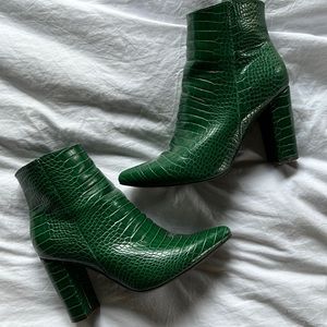 Green croc boots